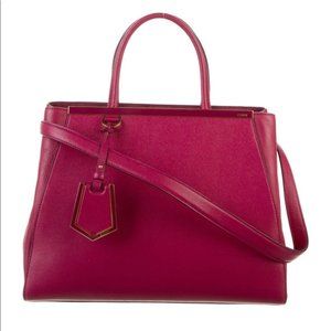 Fendi Medium 2Jours Fuchsia Pink Leather Satchel Tote